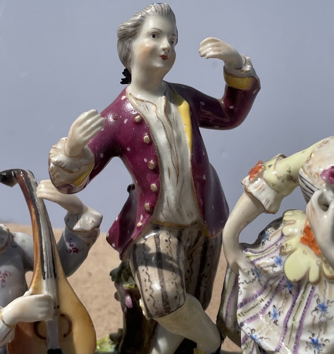 Polychrome Porcelain Group. German Manufacture, Late 19th Century.-photo-4