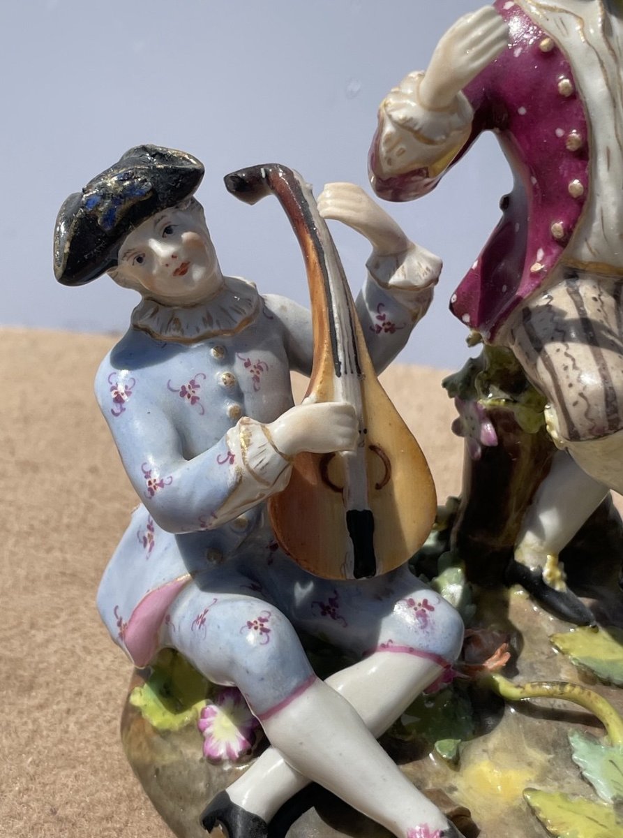 Polychrome Porcelain Group. German Manufacture, Late 19th Century.-photo-1