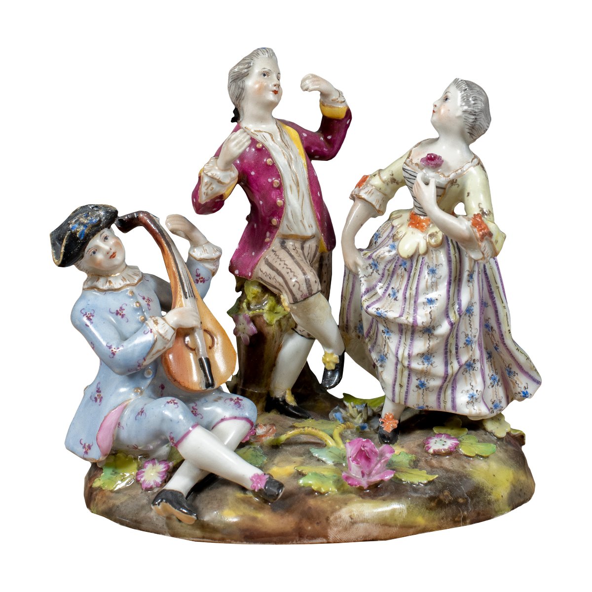 Polychrome Porcelain Group. German Manufacture, Late 19th Century.