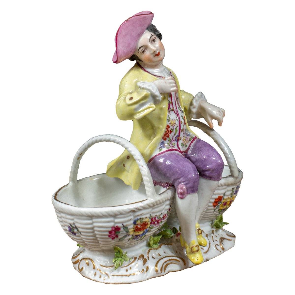 Samson Manufactory, Paris (late 19th Century) - Porcelain Salt Shaker Featuring A Young Gentleman.-photo-2