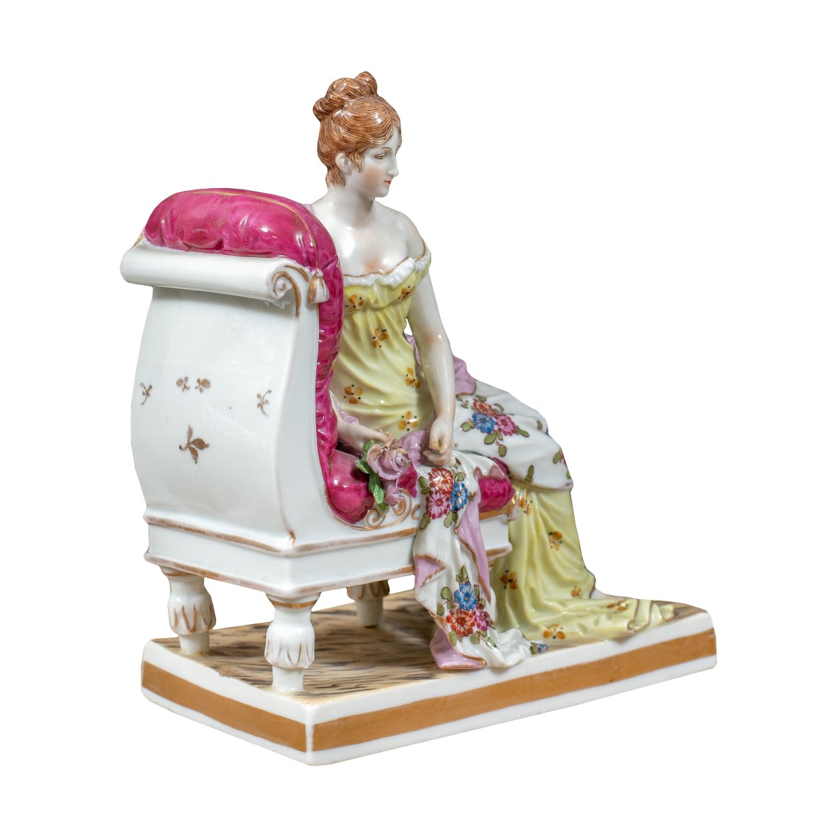 Fabrication allemande (fin du XIXe siècle) - Madame Juliette Récamier allongée sur une chaise.-photo-2