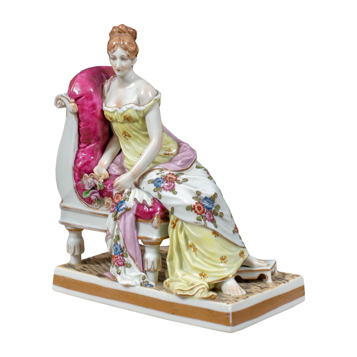 Fabrication allemande (fin du XIXe siècle) - Madame Juliette Récamier allongée sur une chaise.-photo-3
