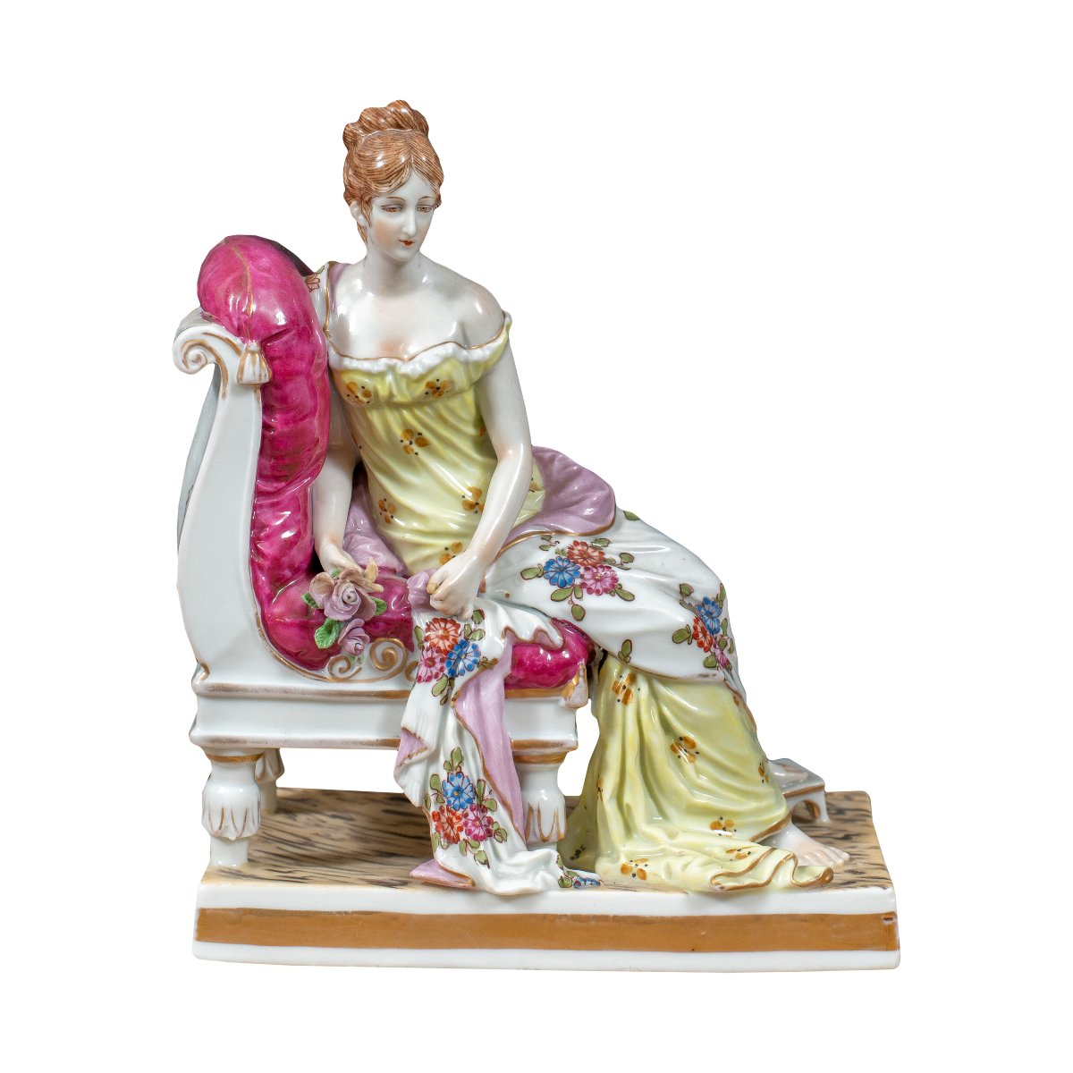 Fabrication allemande (fin du XIXe siècle) - Madame Juliette Récamier allongée sur une chaise.
