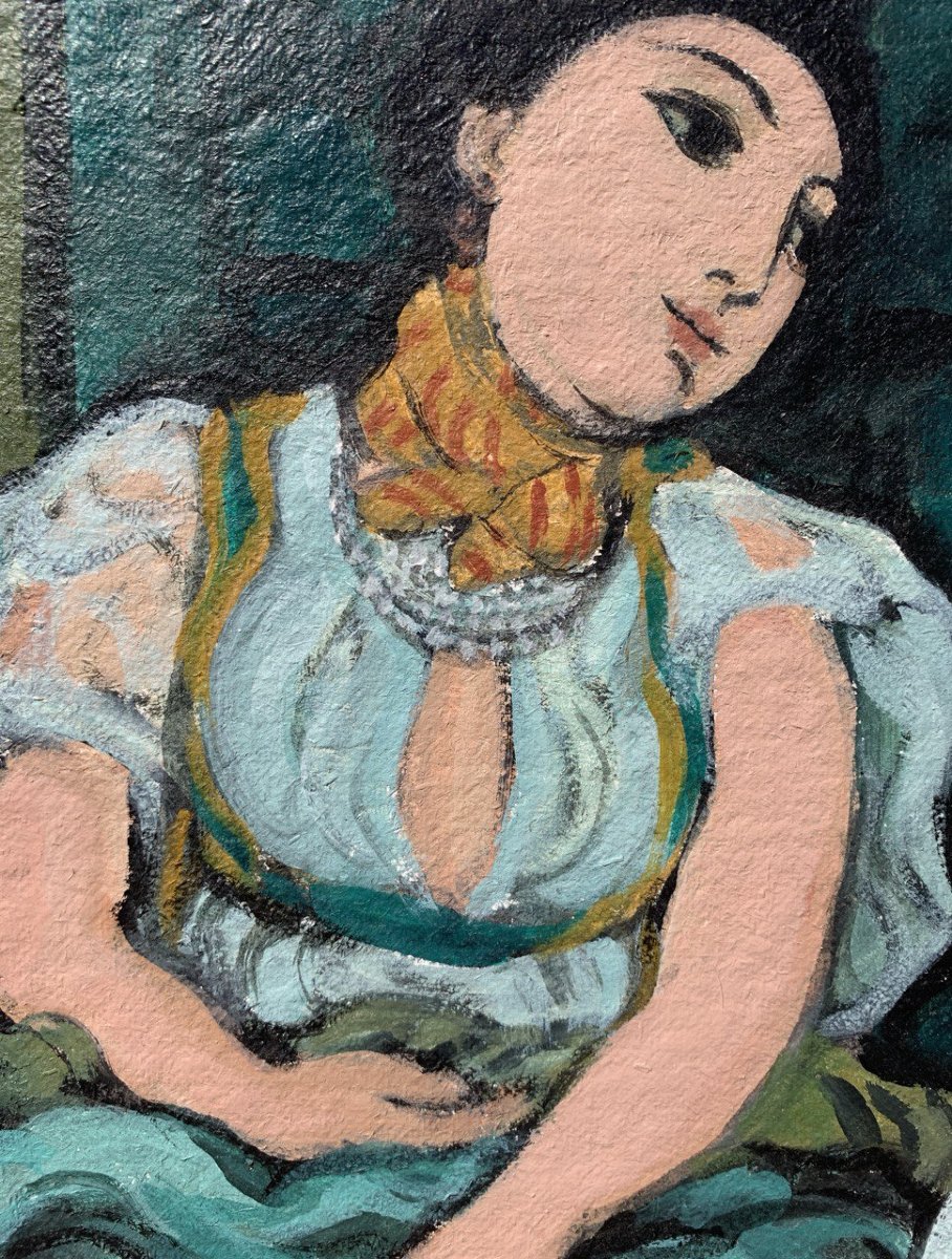 Domenico Cantatore (Ruvo di Puglia 1906 - Paris 1998) - Odalisque (Hommage à Delacroix).-photo-1