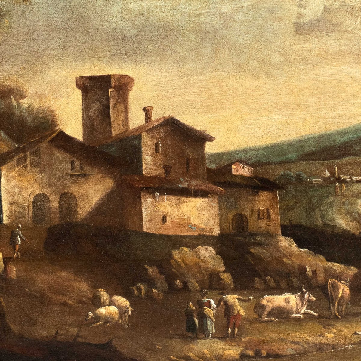 Francesco Tironi (venice 1745 - Venice 1797) - Veneto Landscape With Shepherds And Livestock.-photo-2