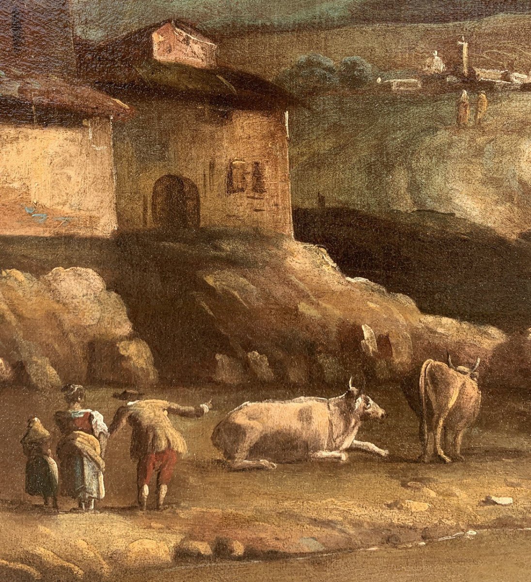 Francesco Tironi (venice 1745 - Venice 1797) - Veneto Landscape With Shepherds And Livestock.-photo-1