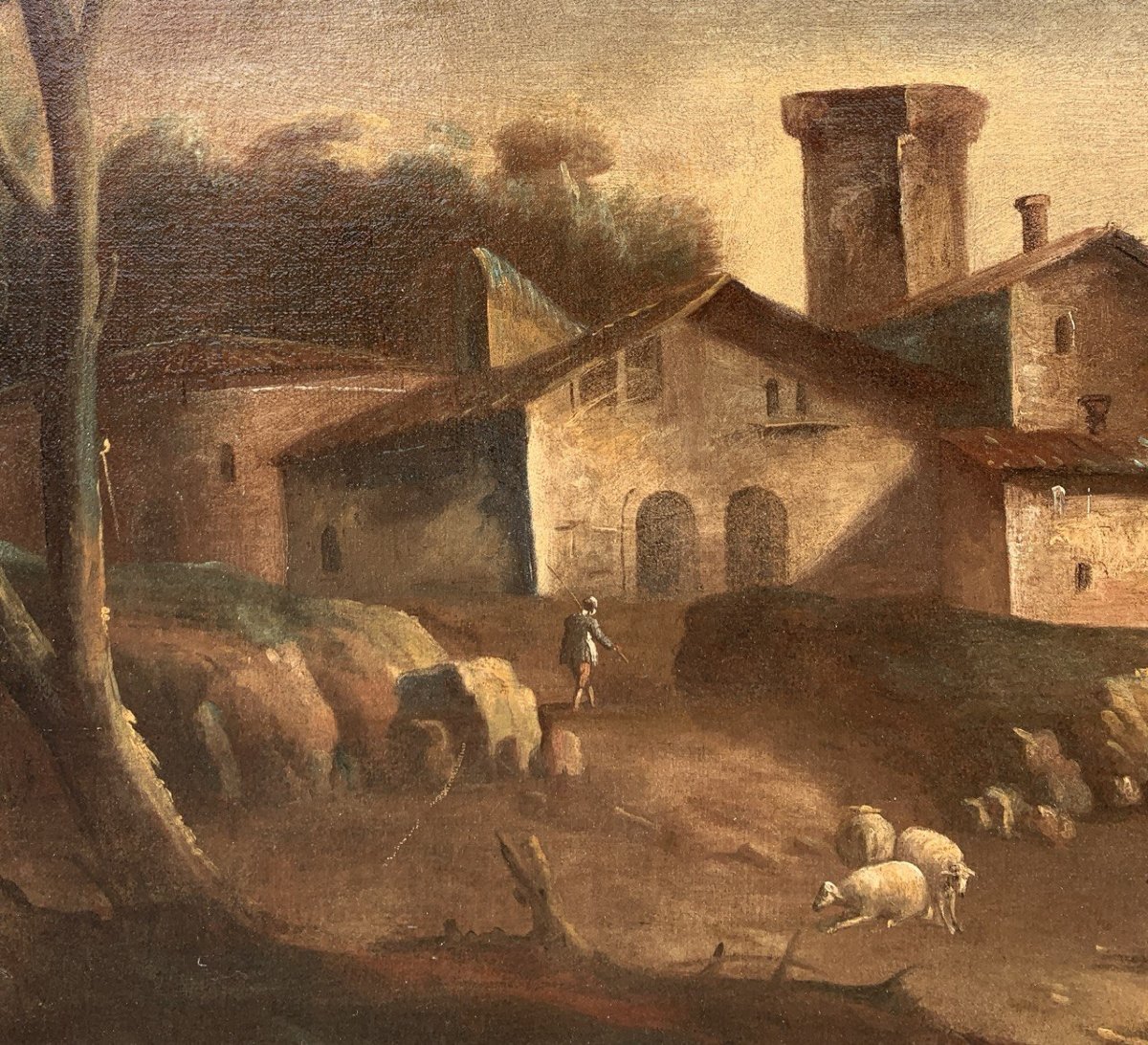 Francesco Tironi (venice 1745 - Venice 1797) - Veneto Landscape With Shepherds And Livestock.-photo-2