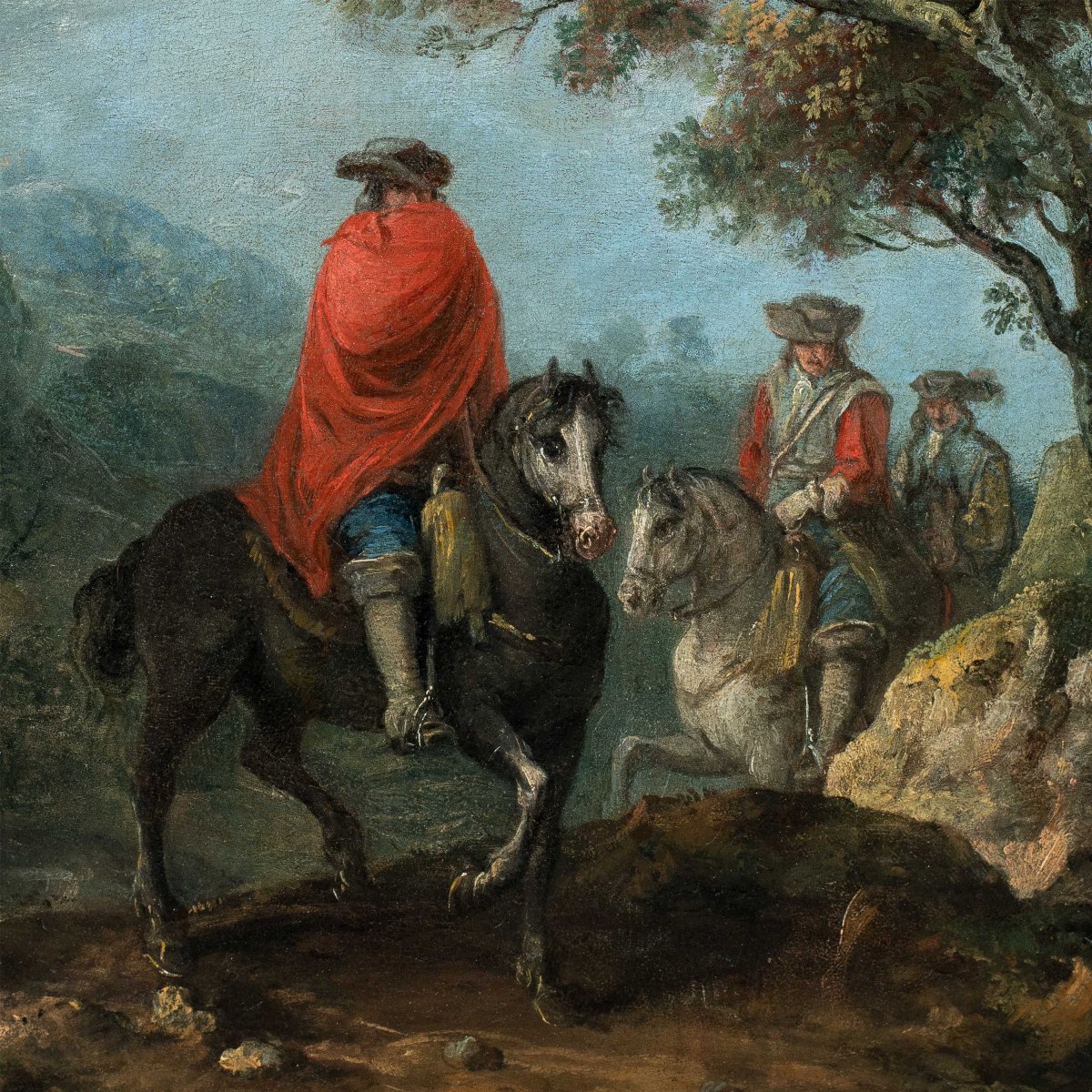 Francesco Zuccarelli (Pitigliano 1702 - Florence 1788) - Paysage fluvial avec cavaliers.-photo-2
