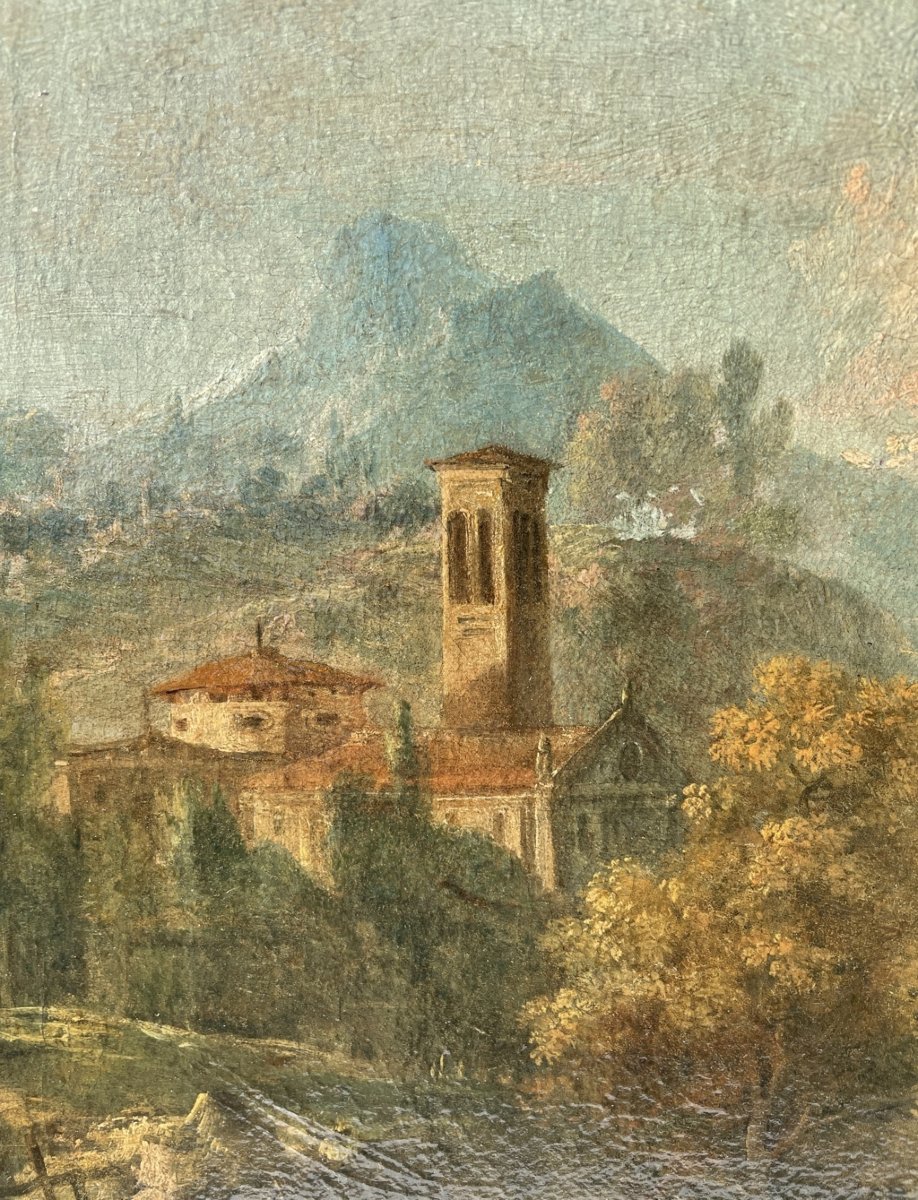 Francesco Zuccarelli (Pitigliano 1702 - Florence 1788) - Paysage fluvial avec cavaliers.-photo-1