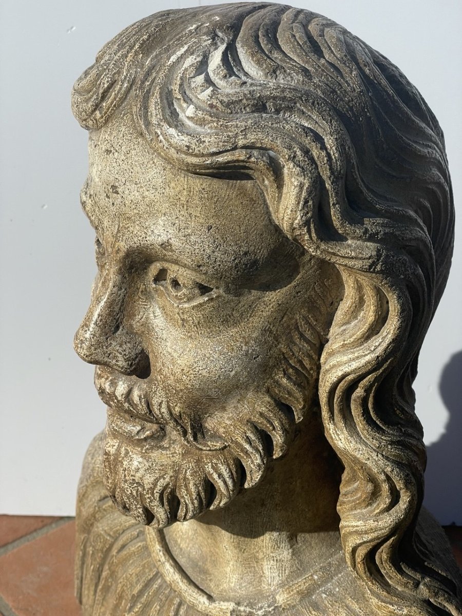 Sculpteur italien (XVe-XVIe siècle) - Buste du Christ.-photo-3