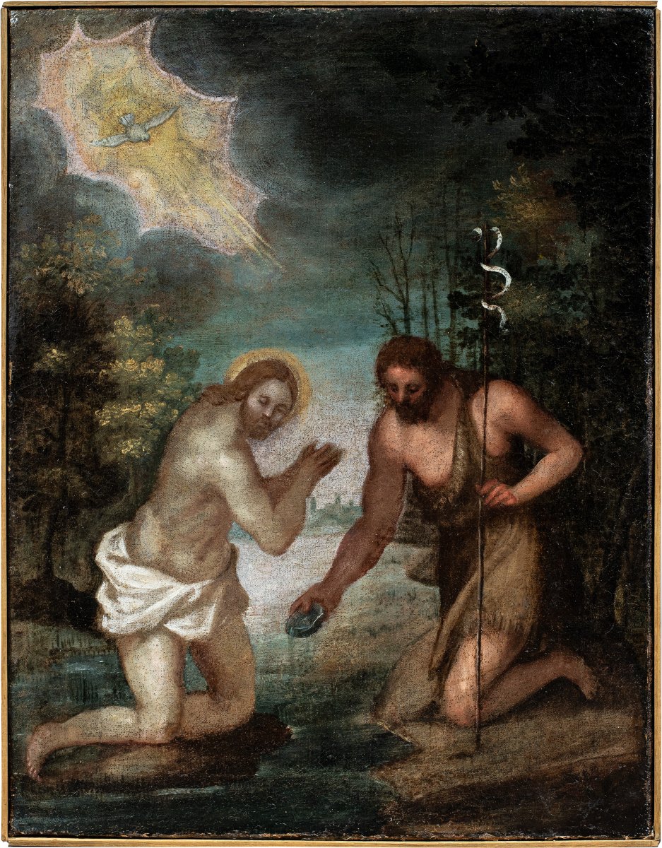 Atelier de Jacopo Palma le Jeune (Venise 1548 - Venise 1628) - Baptême du Christ.