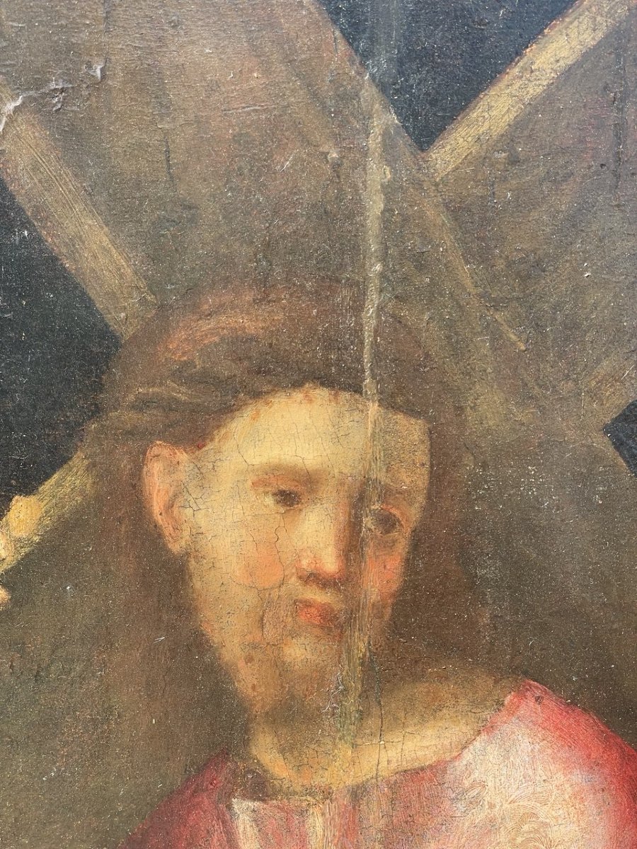 Entourage de Domenico Ubaldini, dit Puligo (Florence 1492-1527) - Jésus et le Cyrénéen.-photo-2