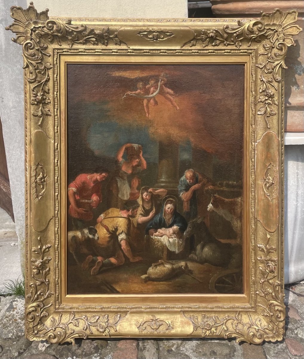 Atelier de Sebastiano Ricci (Belluno 1659 - Venise 1734) - L'Adoration des bergers.-photo-4