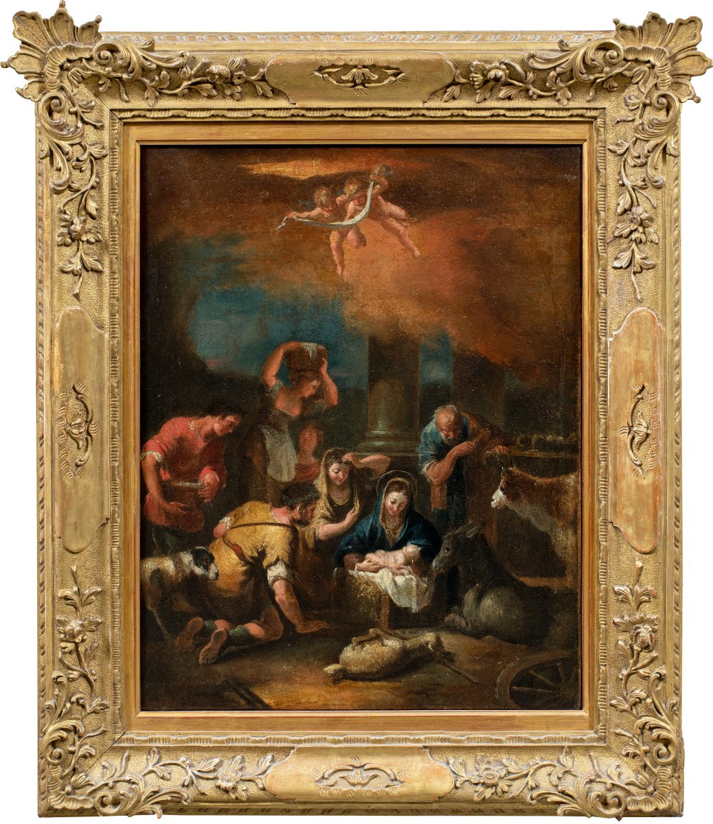 Atelier de Sebastiano Ricci (Belluno 1659 - Venise 1734) - L'Adoration des bergers.