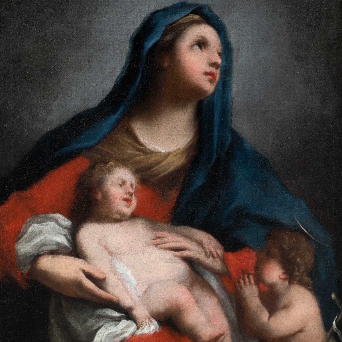 Jacopo Amigoni (venice 1682 - Madrid 1752) - Madonna With Child And Young Saint John.-photo-3