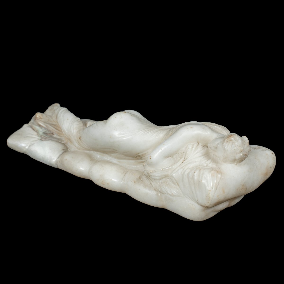 Sculpteur italien (XIXe siècle) - Jeune fille allongée.-photo-3