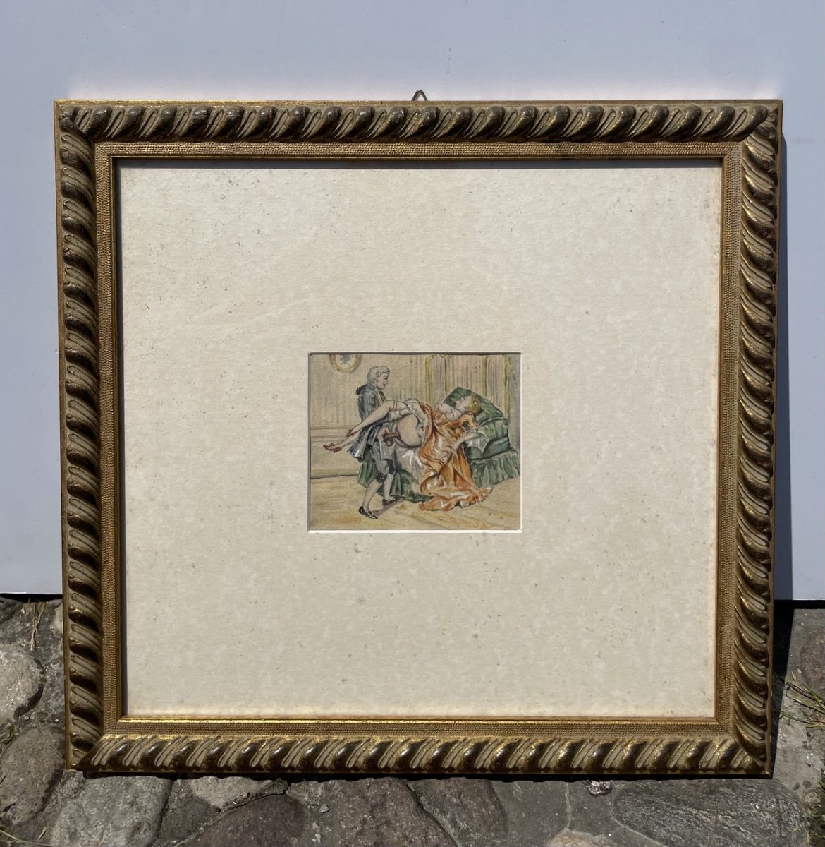 Peintre français (XIXe-XXe siècle) - Scène érotique.-photo-4
