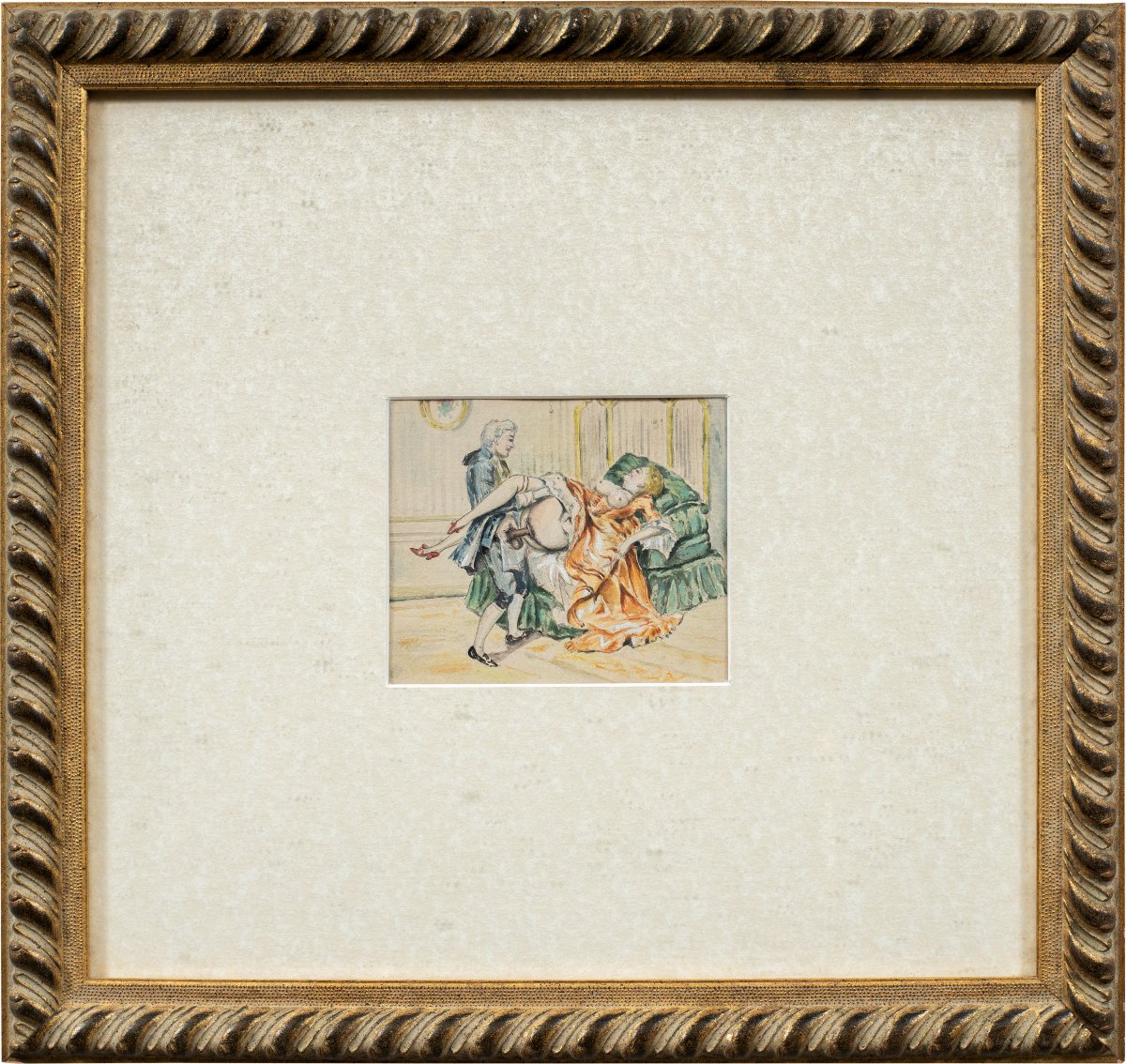 Peintre français (XIXe-XXe siècle) - Scène érotique.-photo-2