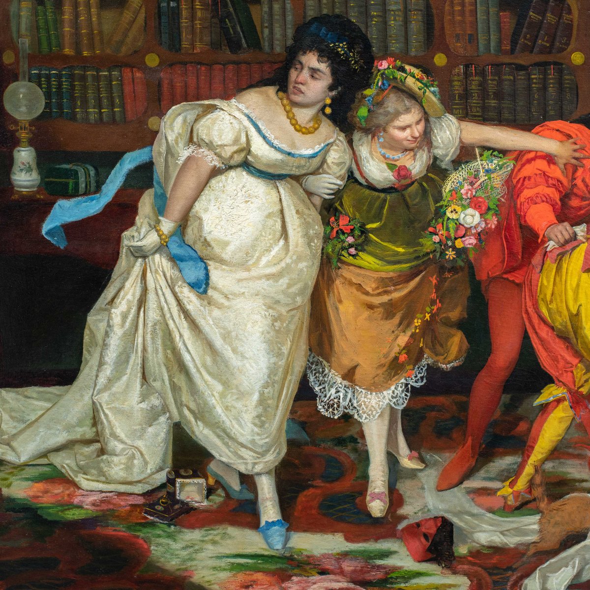 Vincenzo Colleoni (Actif à Venise dans la seconde moitié du XIXe siècle) - Scène d'intérieur.-photo-3