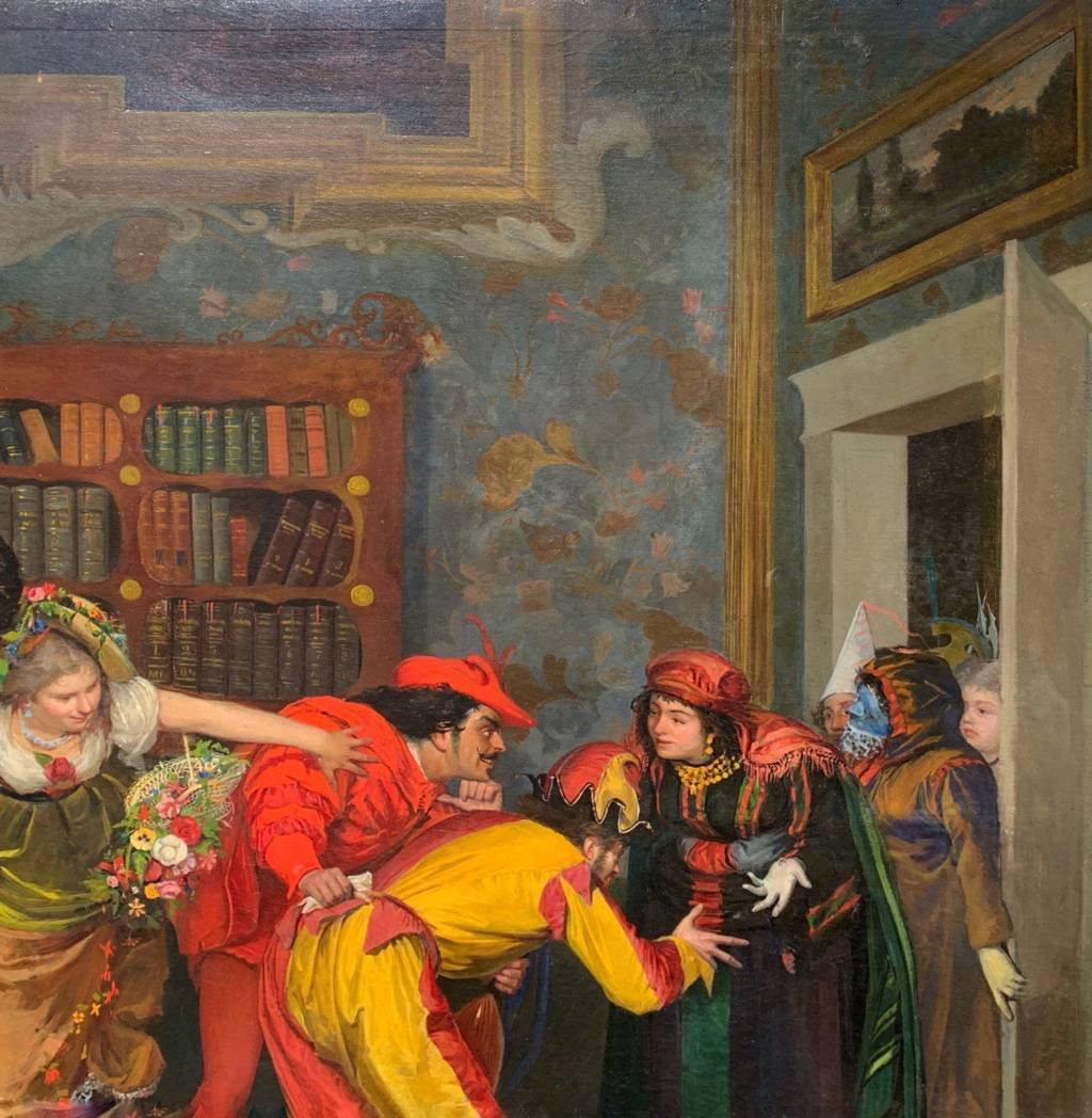Vincenzo Colleoni (Actif à Venise dans la seconde moitié du XIXe siècle) - Scène d'intérieur.-photo-2