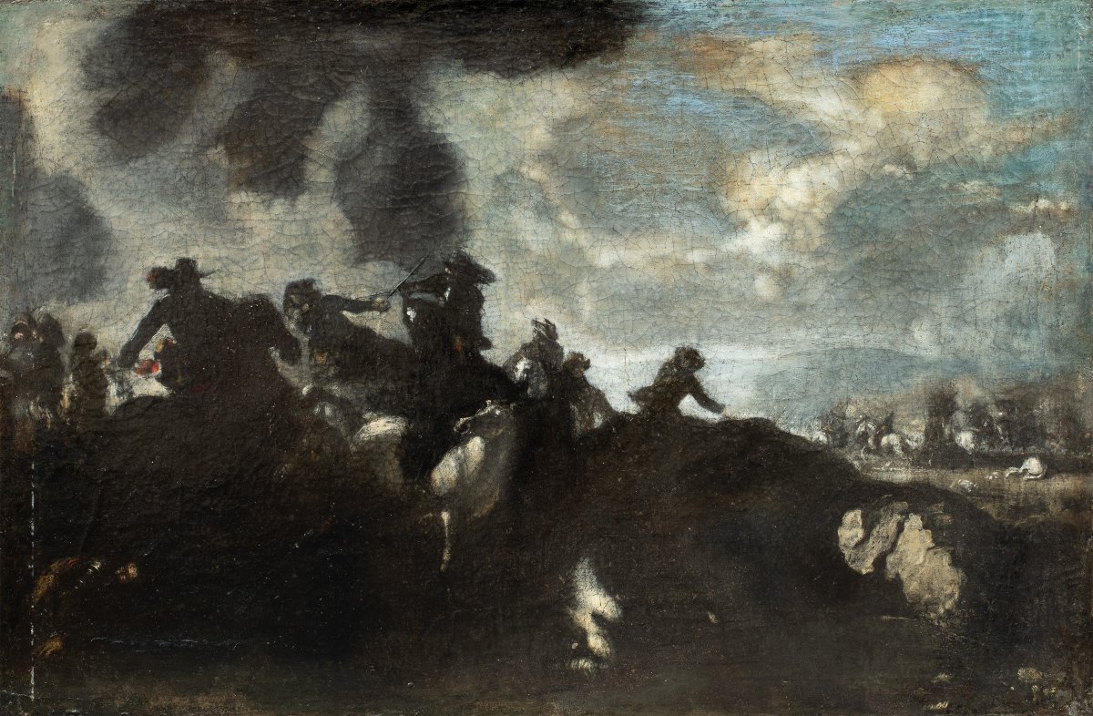 Cercle de Jacques Courtois, dit Borgognone (Saint-Hyppolite 1621 - Rome 1676) - Bataille.