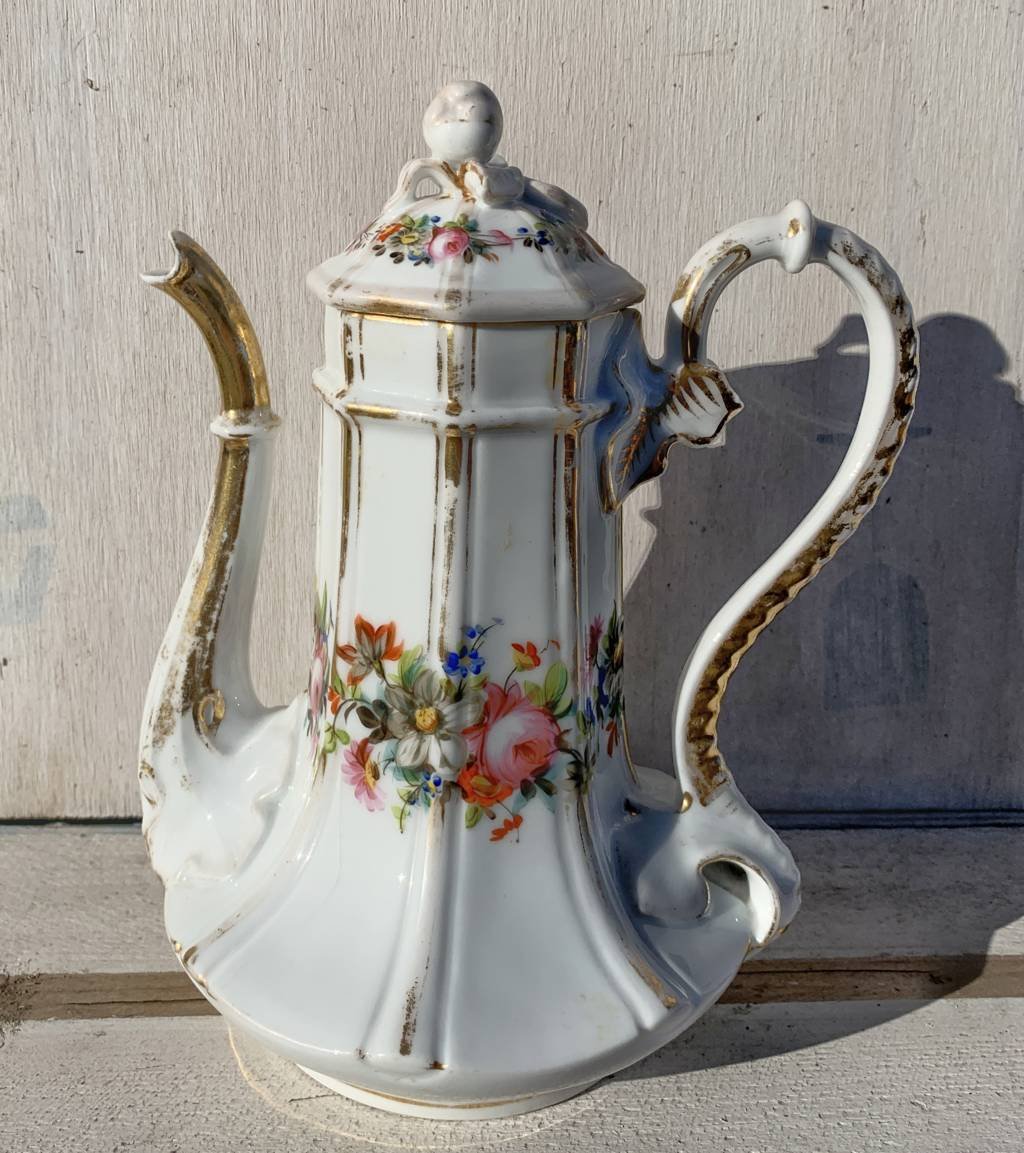 Polychrome Porcelain Coffee Pot. Italy, Early 20th Century.-photo-2