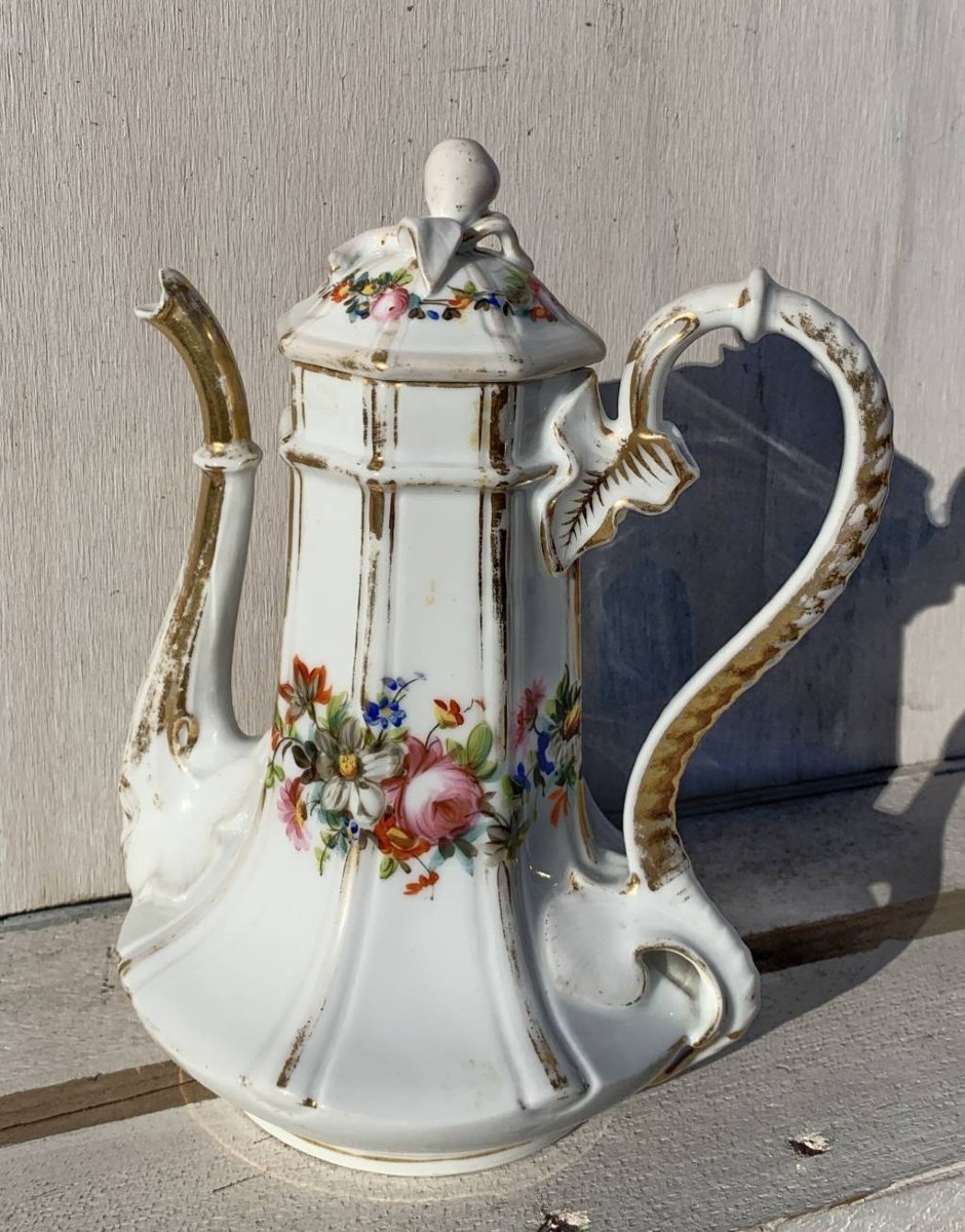 Polychrome Porcelain Coffee Pot. Italy, Early 20th Century.-photo-3