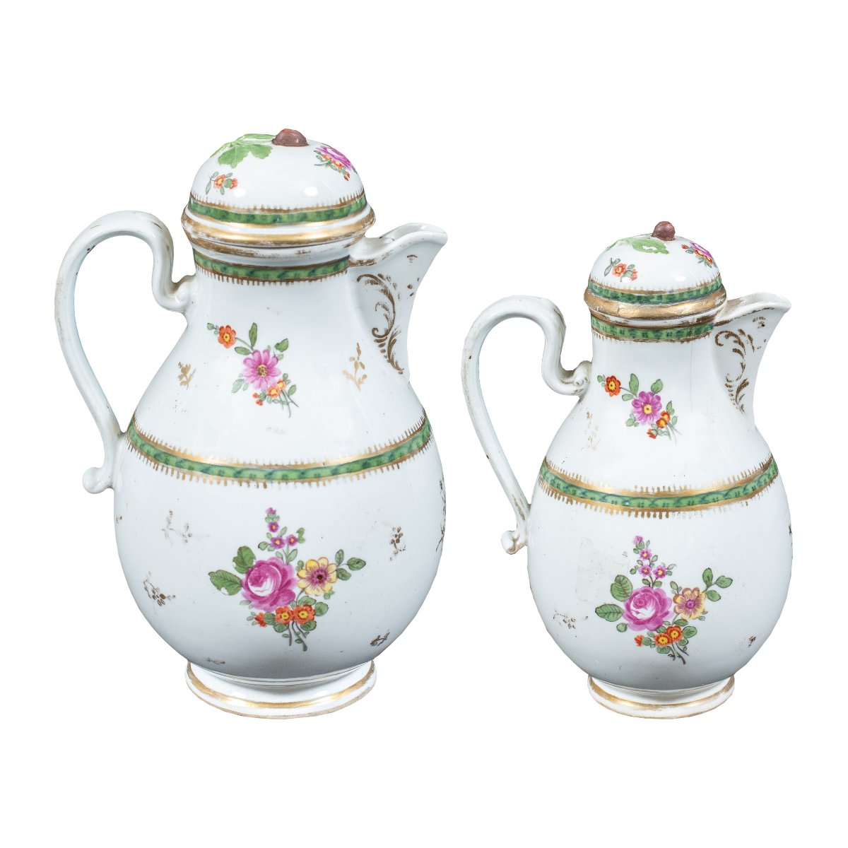 Paire de cafetières en porcelaine peinte et dorée. Manufacture impériale de Vienne, début XIX.-photo-2