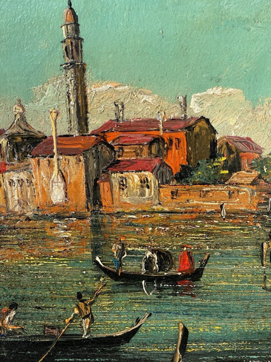 Peintre vénitien (XIXe-XXe siècle) — Venise, vue de l'île de San Michele.-photo-1