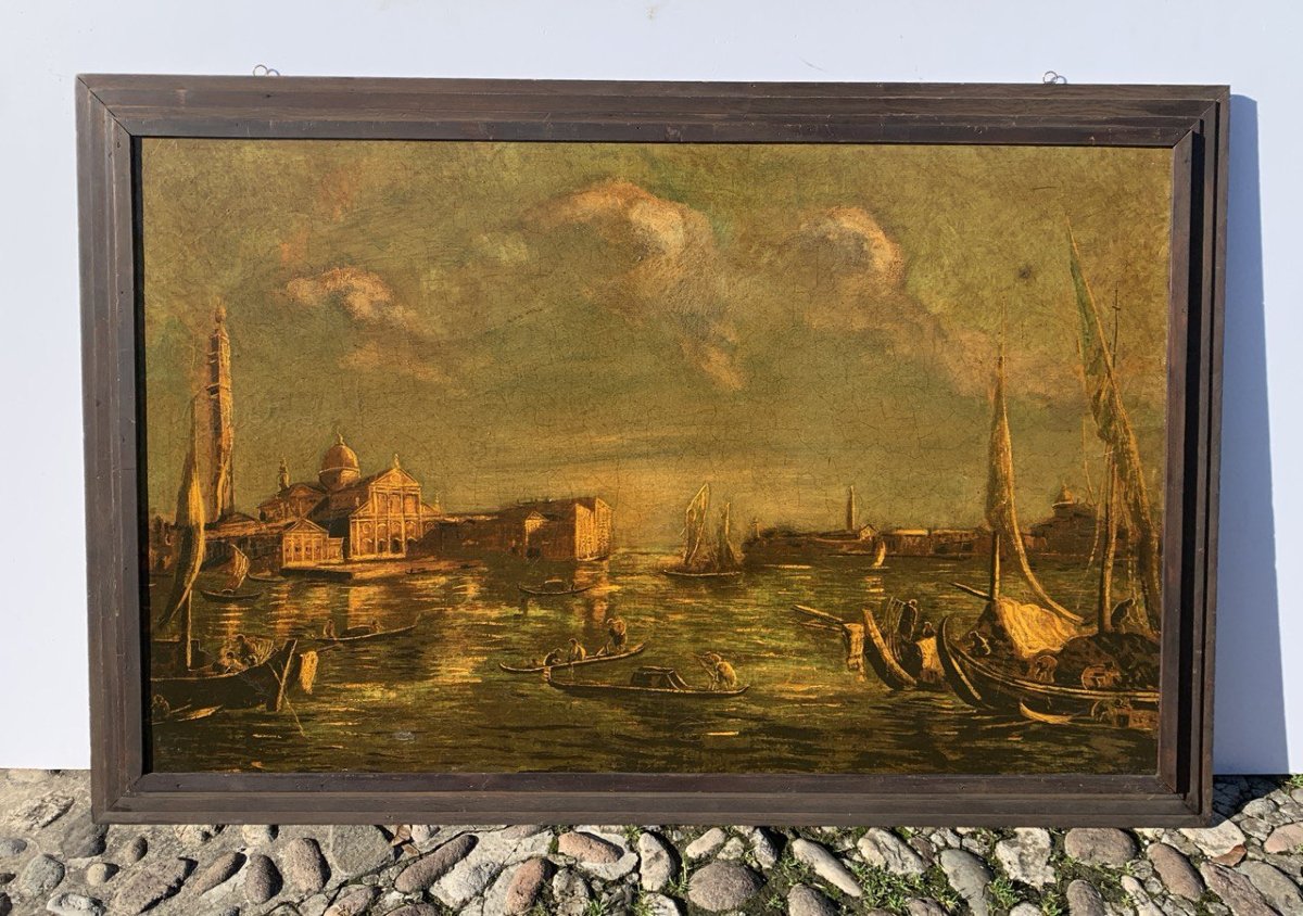 Disciple de Francesco Guardi (Venise 1712 - Venise 1793) - Venise, Vue du bassin de Saint-Marc.-photo-4