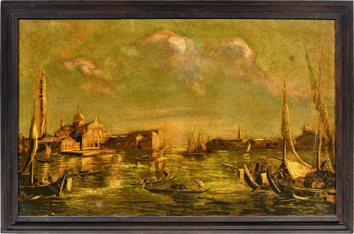 Disciple de Francesco Guardi (Venise 1712 - Venise 1793) - Venise, Vue du bassin de Saint-Marc.