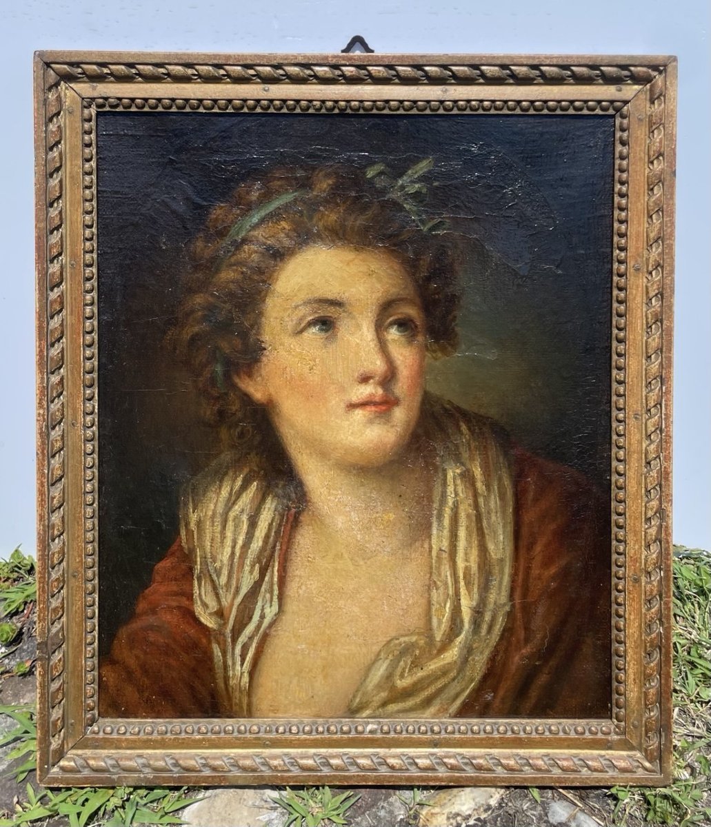 Entourage de Jean-Baptiste Greuze (Tournus, 1725 – Paris, 1805) - Portrait de jeune fille.-photo-4