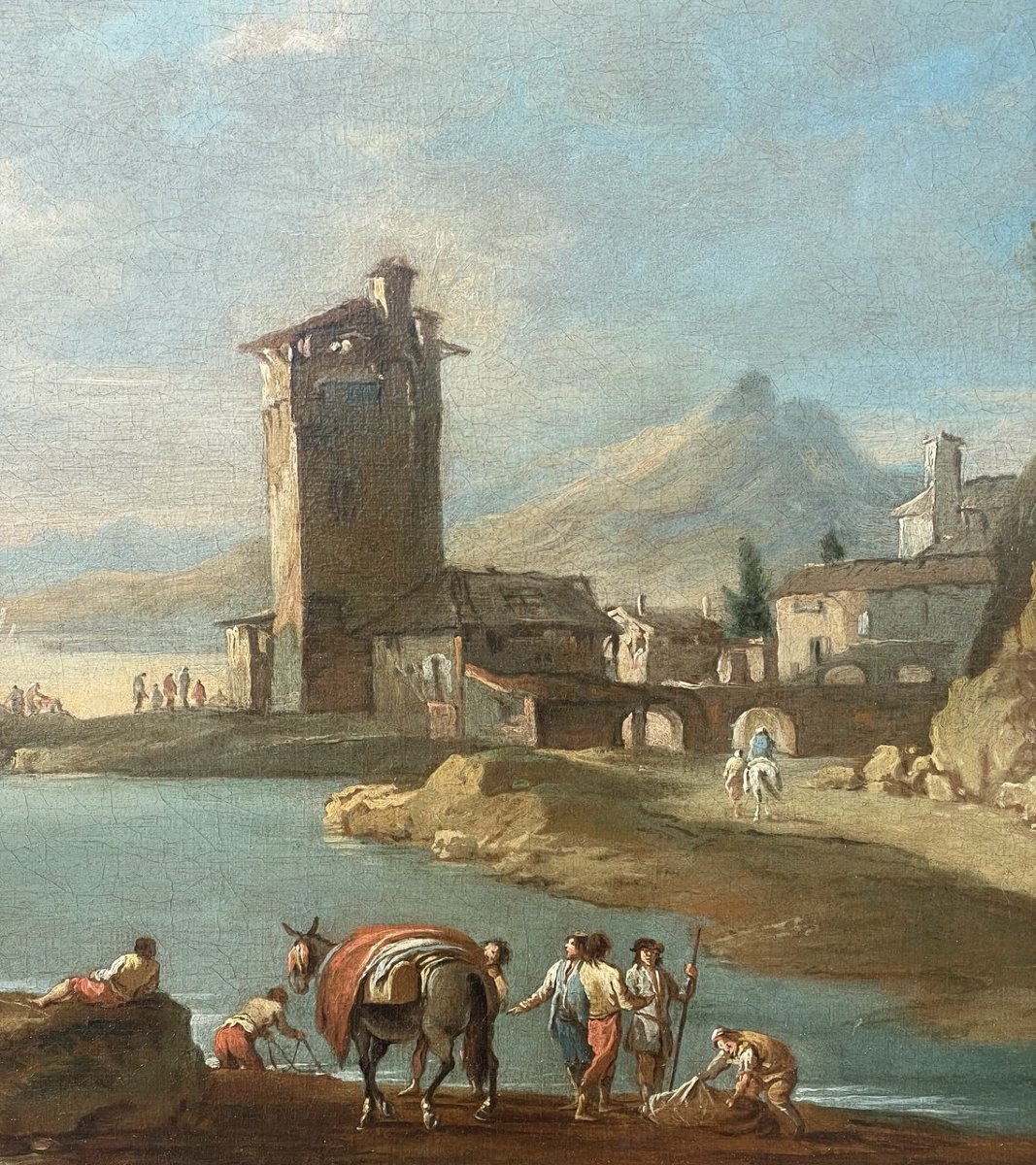Attributed To Francesco Simonini (parma 1686 - Venice 1753) - Harbour Landscape.-photo-2