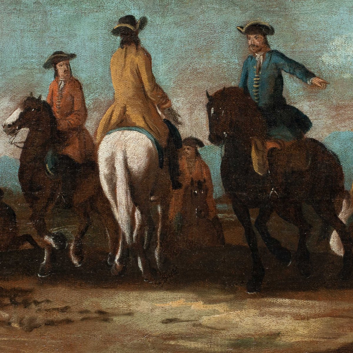 Giuseppe Zais (Forno di Canale 1709 - Trévise 1784) - Paysage avec procession de chevaliers.-photo-2