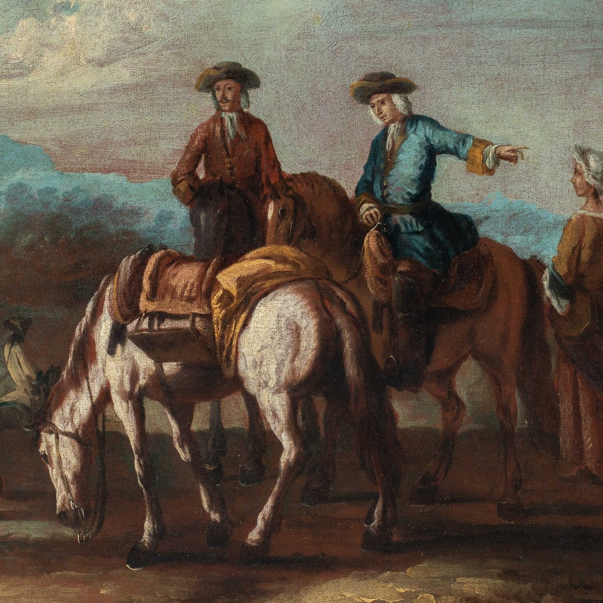 Giuseppe Zais (forno Di Canale 1709 - Treviso 1784) - Landscape With Travellers At Rest.-photo-2