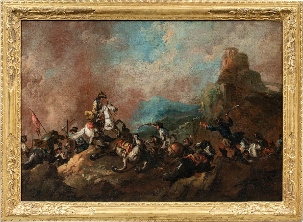 Giuseppe Zais (Forno di Canale 1709 - Trévise 1784) - Bataille à cheval.