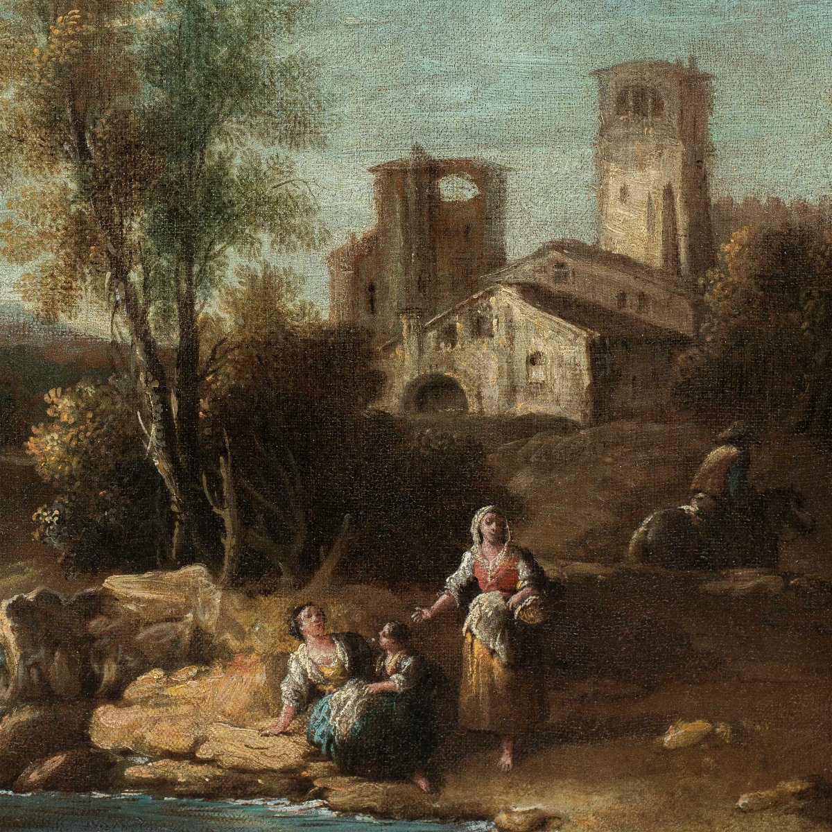 Giuseppe Zais (forno Di Canale 1709 – Treviso 1784) – Landscape With Shepherdesses.-photo-2
