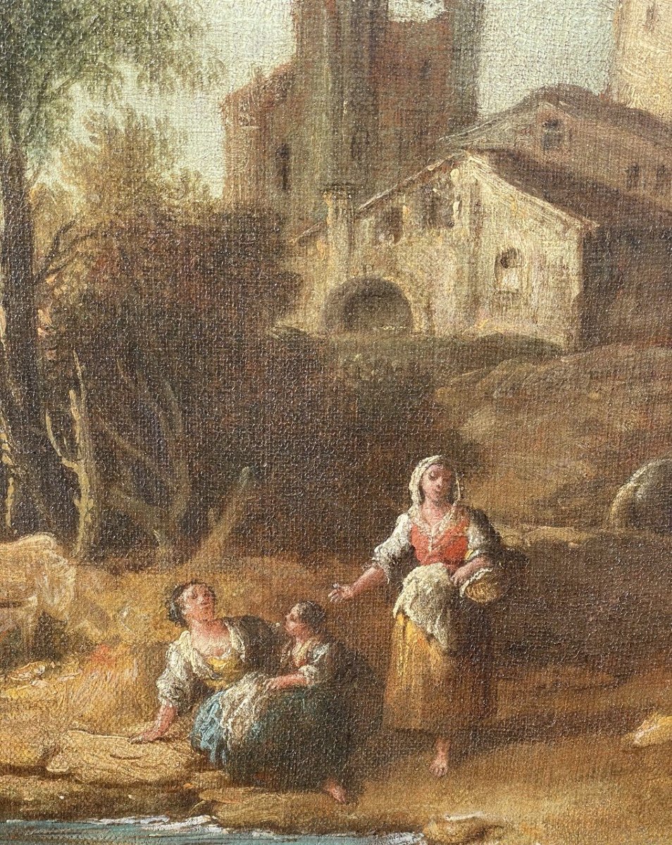 Giuseppe Zais (forno Di Canale 1709 – Treviso 1784) – Landscape With Shepherdesses.-photo-1