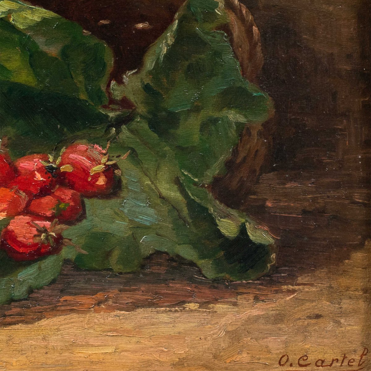 Octave Cartel (belgium, 1884 - 1944) - Still Life With Strawberries.-photo-2