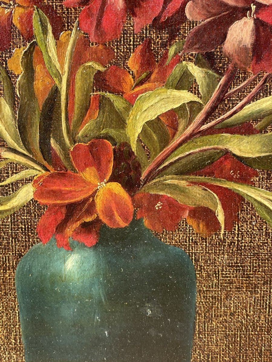 Peintre européen (XIXe-XXe siècle) - Nature morte aux fleurs.-photo-1