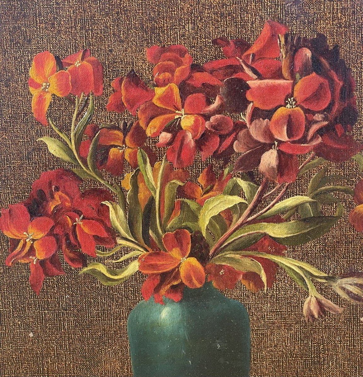 Peintre européen (XIXe-XXe siècle) - Nature morte aux fleurs.-photo-2