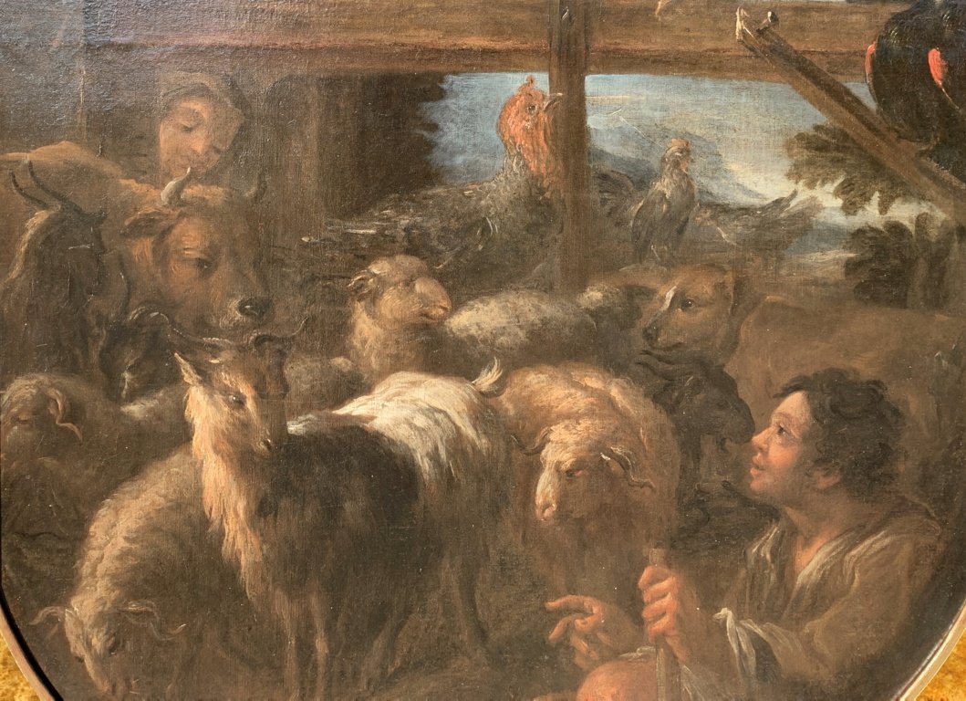 Felice Boselli (Plaisance 1650 - Parme 1732) - Berger avec troupeau et gibier.-photo-3