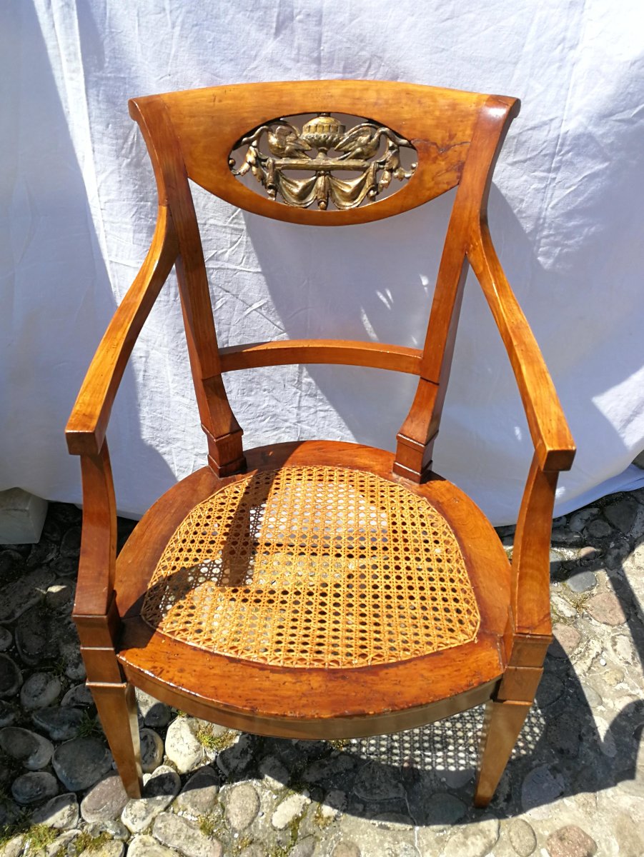 Quatre fauteuils en bois sculpté. Italie, milieu du XIXe siècle.-photo-1