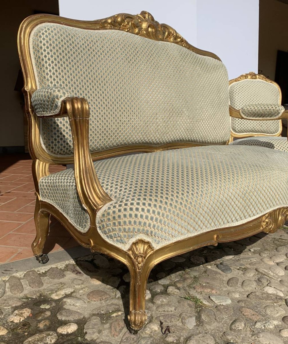 Carved And Giltwood Salon Suite. France, 19th Century.-photo-2