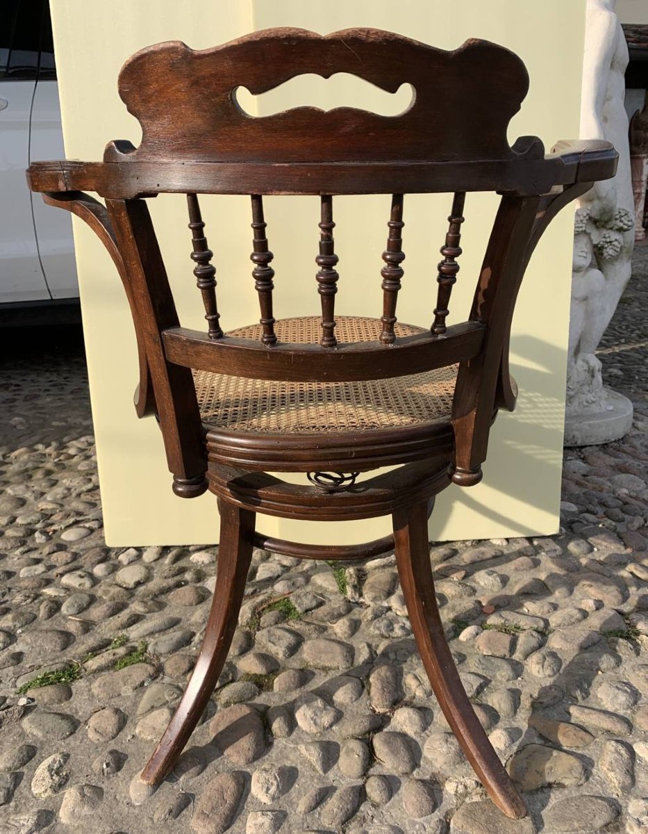 Chaise de bureau en bois courbé et sculpté - Jacob & Josef Kohn, Vienne 1903/1904.-photo-4