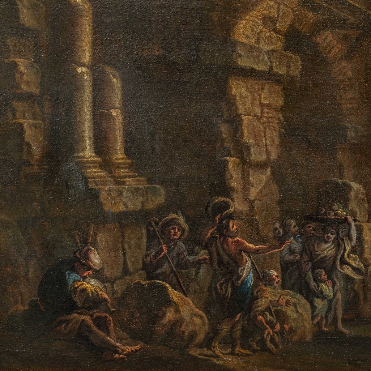 Clemente Spera (Novara 1661 - Milan 1742) - L'Adoration des bergers dans un paysage de ruines.-photo-3