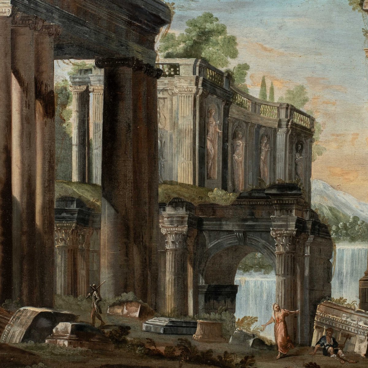 Pietro Paltronieri, dit Mirandolese (Mirandola, 1673 - Bologne, 1741) - Capriccio architectural-photo-2