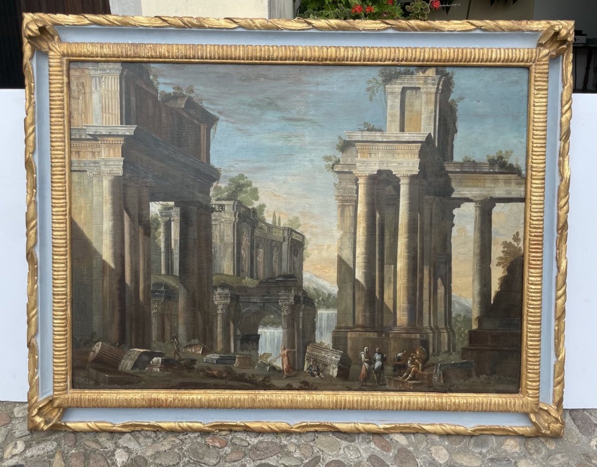 Pietro Paltronieri, dit Mirandolese (Mirandola, 1673 - Bologne, 1741) - Capriccio architectural-photo-1