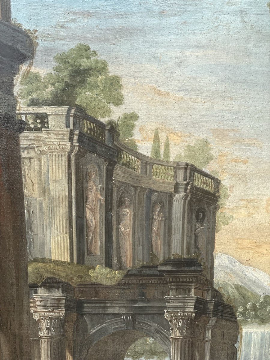 Pietro Paltronieri, dit Mirandolese (Mirandola, 1673 - Bologne, 1741) - Capriccio architectural-photo-2