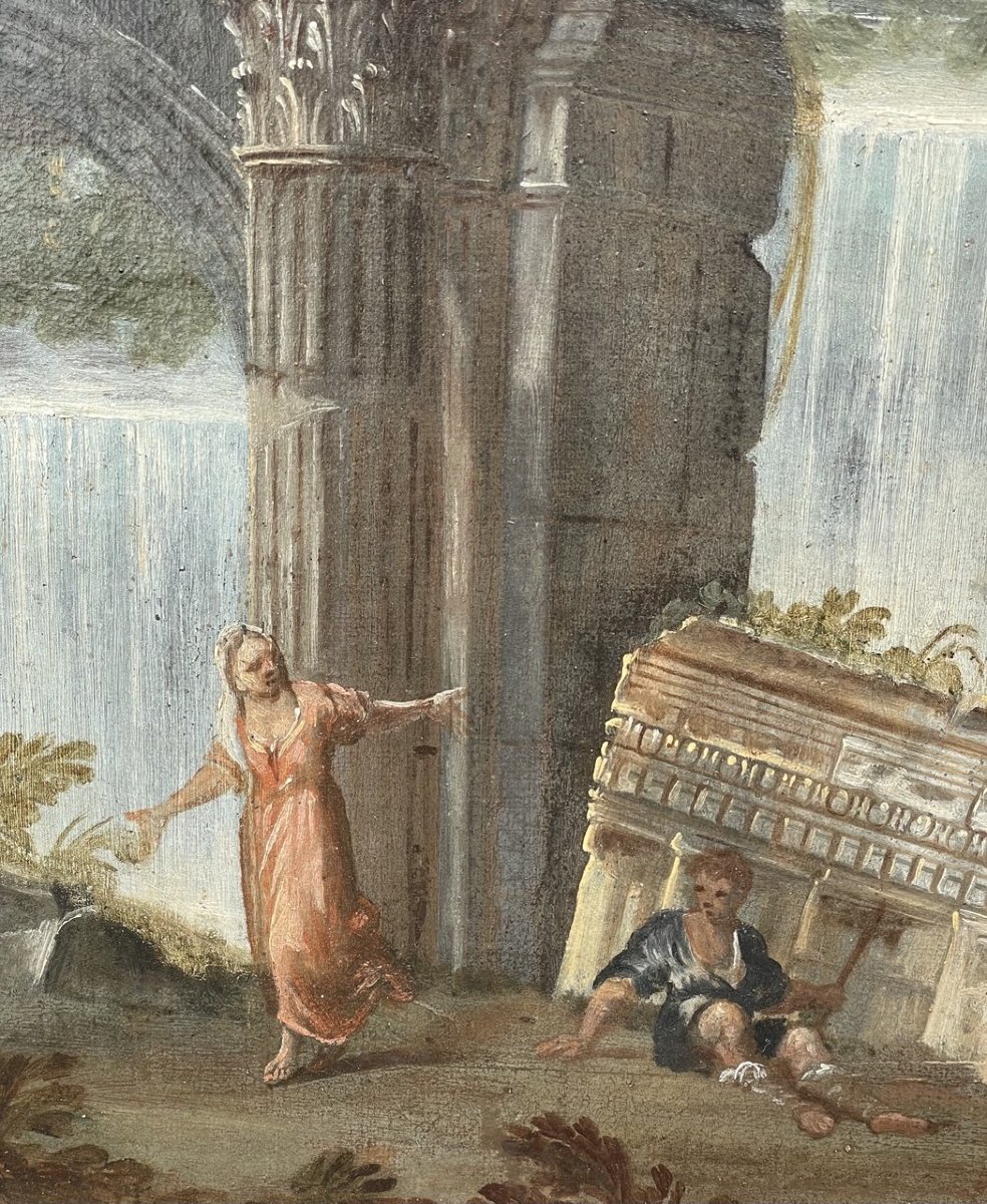 Pietro Paltronieri, dit Mirandolese (Mirandola, 1673 - Bologne, 1741) - Capriccio architectural-photo-3